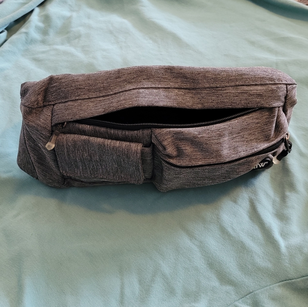 Gray Waist Pack Unisex with Elastic Waistband - Picture 3 of 14